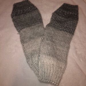Grey justice leg warmers